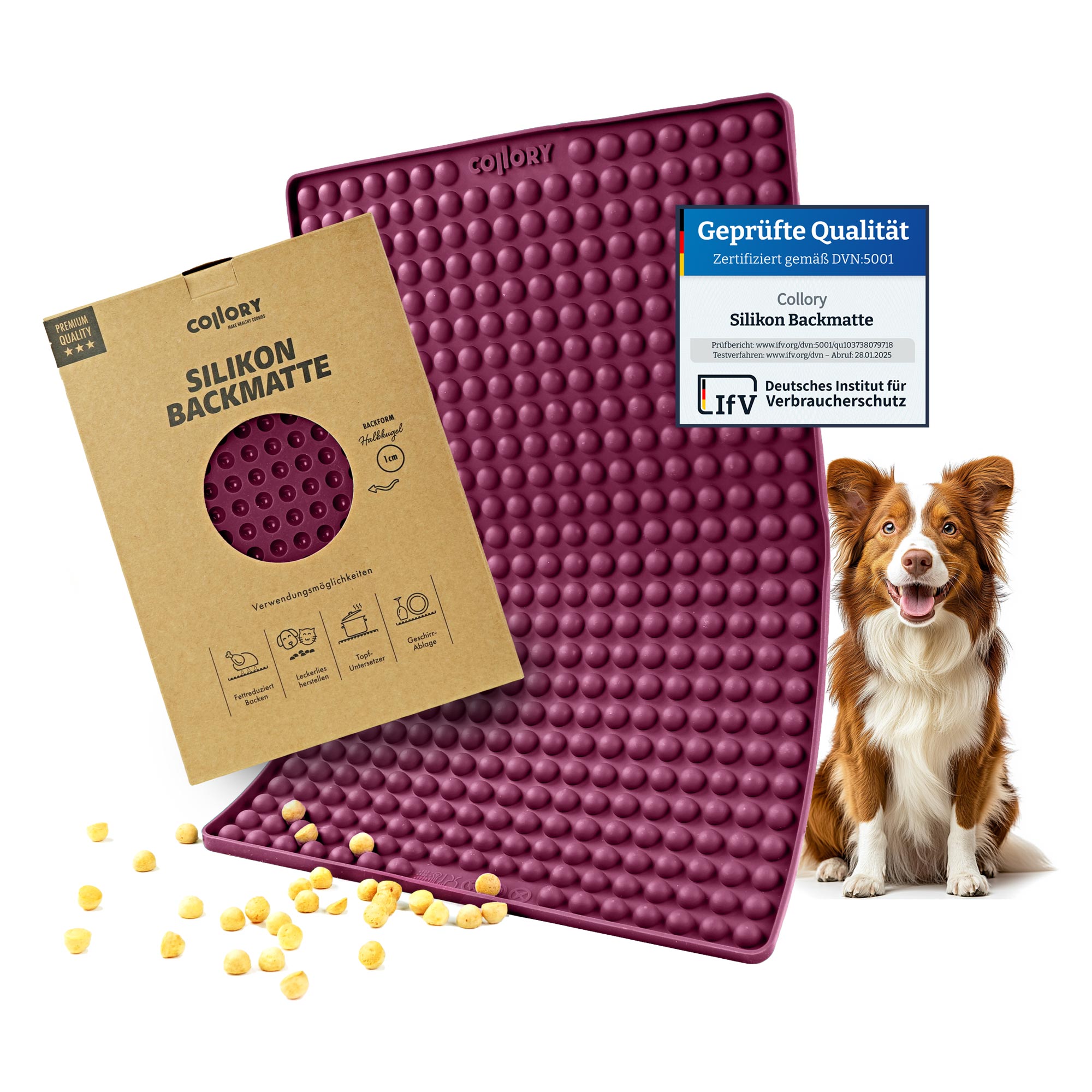 Collory Backmatten für Hundeleckerlis in Halbkugelform