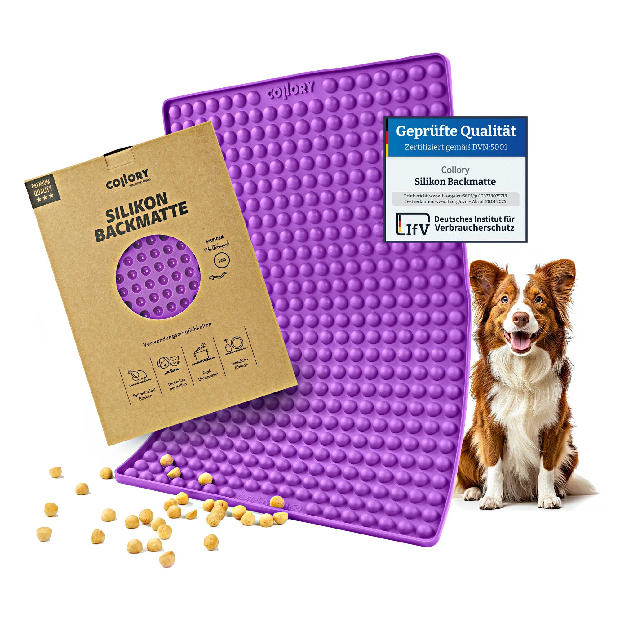 Collory Backmatten für Hundeleckerlis in Halbkugelform