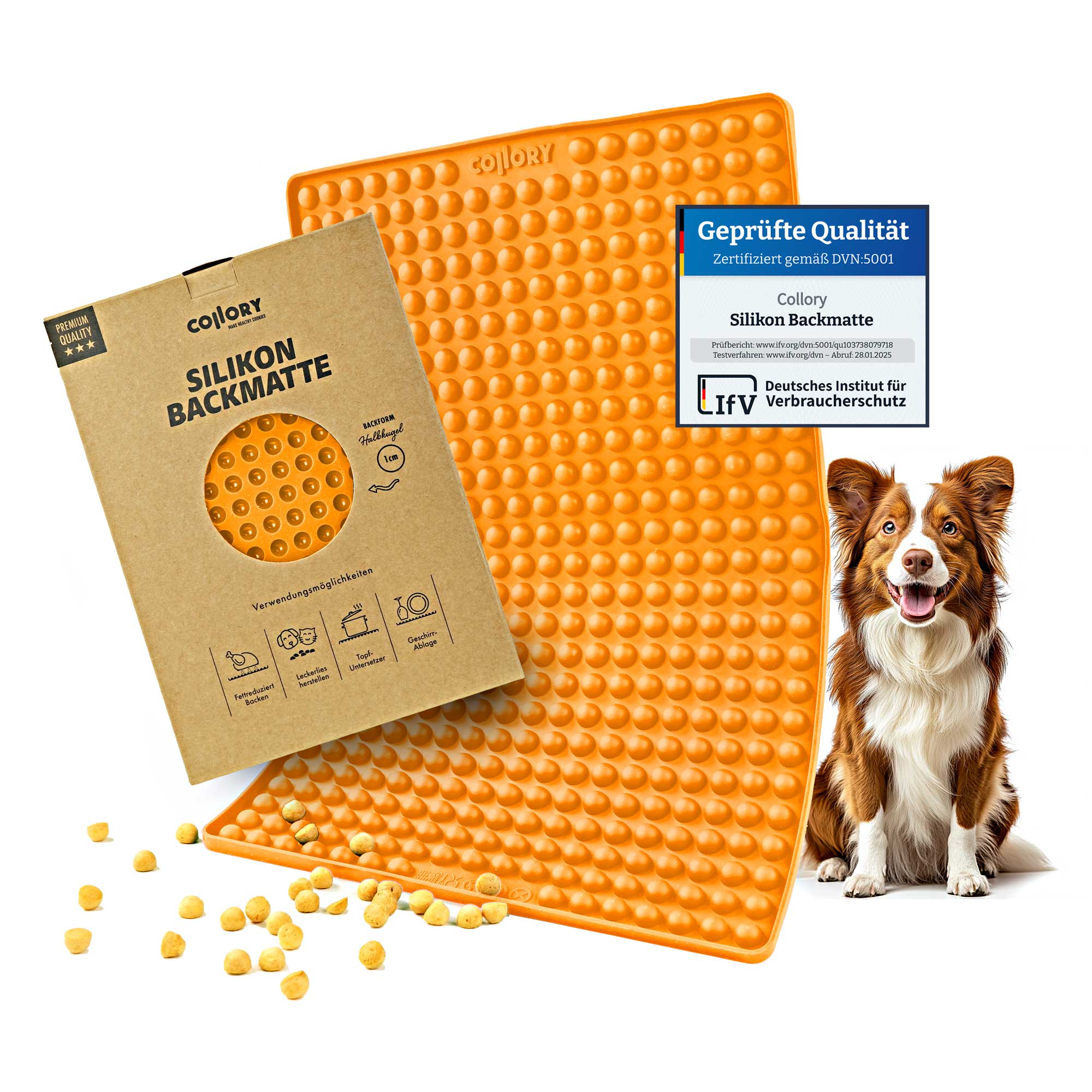 Collory Backmatten für Hundeleckerlis in Halbkugelform