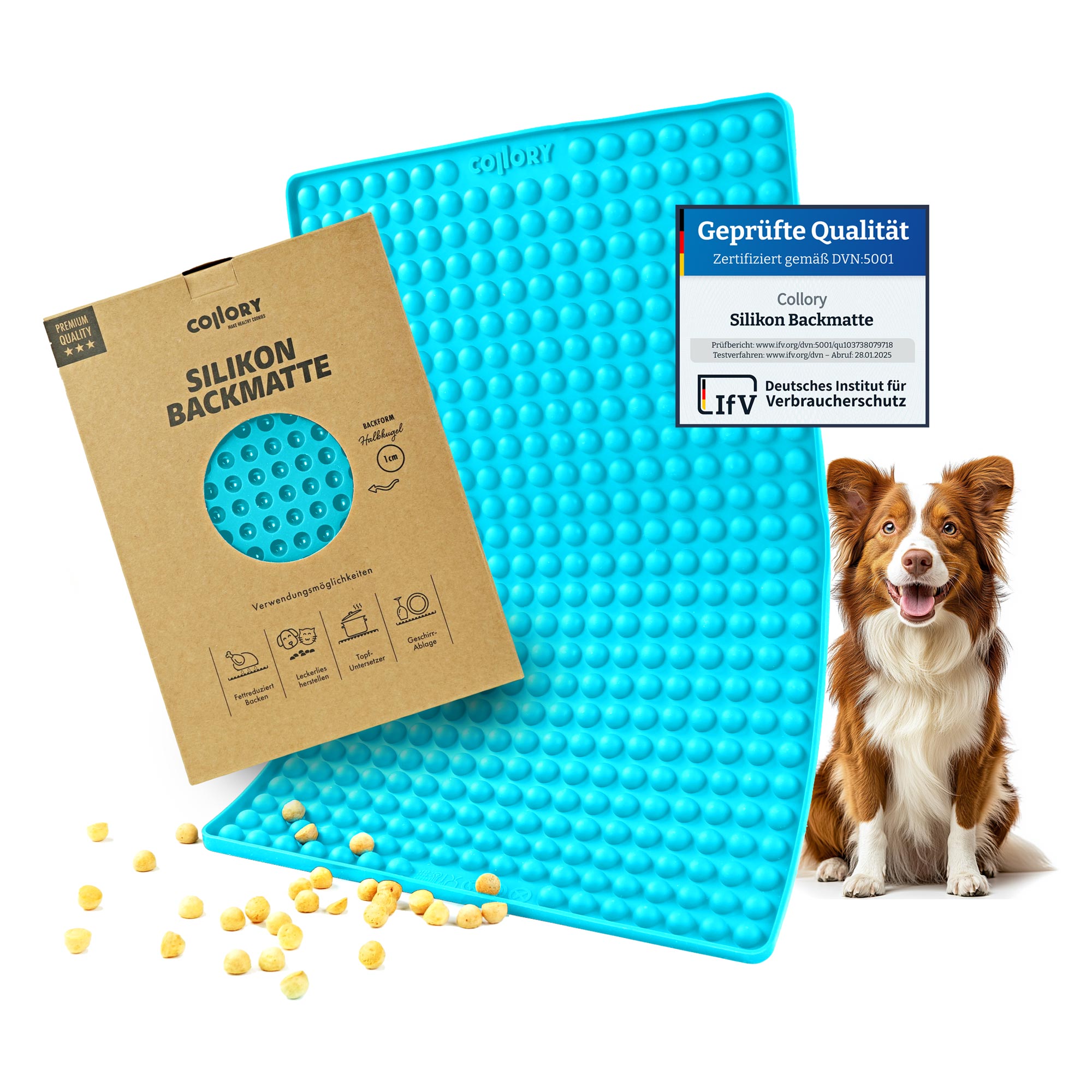 Collory Backmatten für Hundeleckerlis in Halbkugelform
