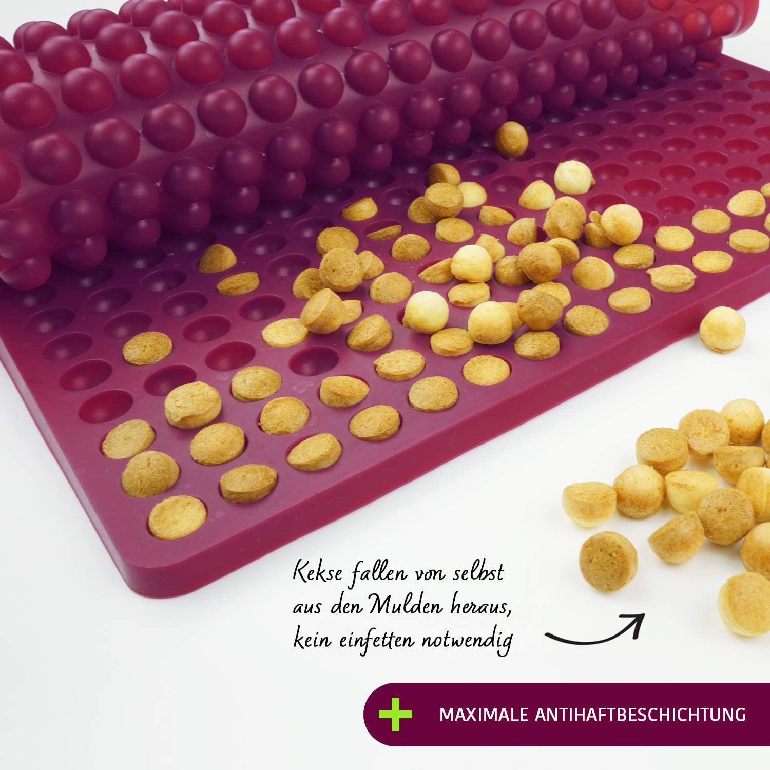 Collory Backmatten-Set für Hundeleckerlis in Halbkugelform inkl. Schaber