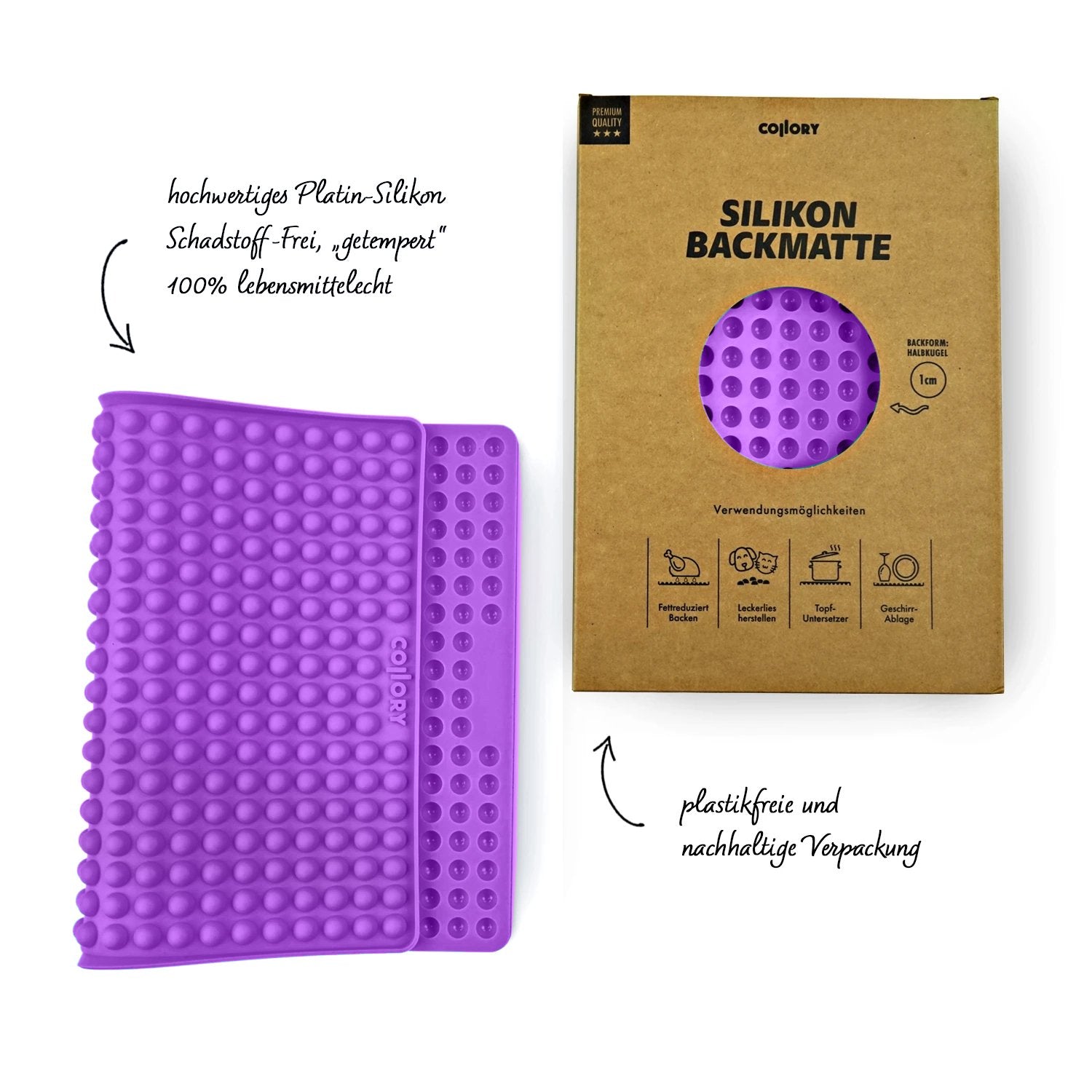 Collory Backmatten für Hundeleckerlis in Halbkugelform