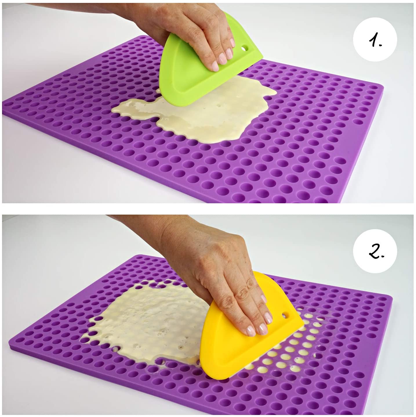 Collory Backmatten-Set für Hundeleckerlis in Halbkugelform inkl. Schaber