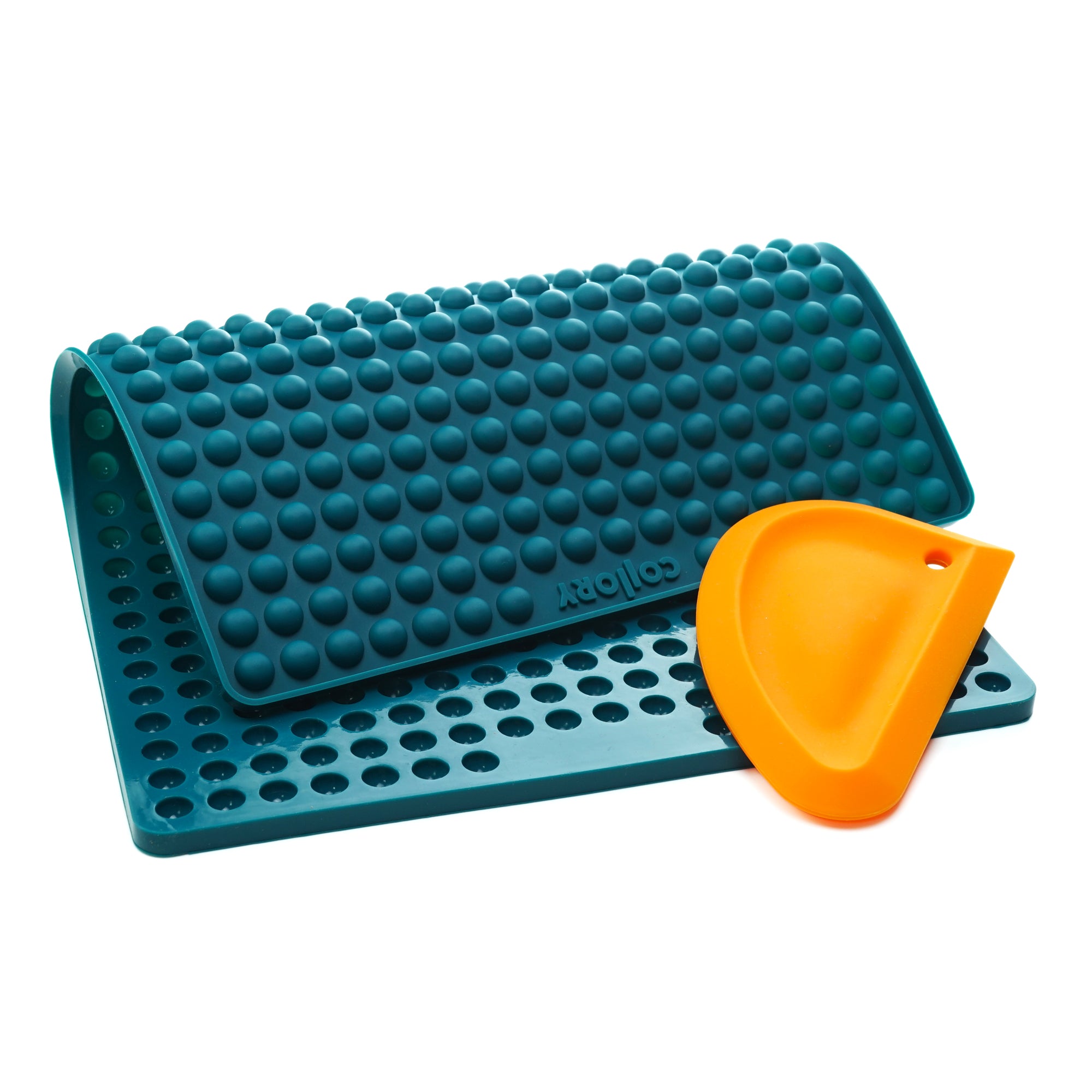 Collory Backmatten-Set für Hundeleckerlis in Halbkugelform inkl. Schaber