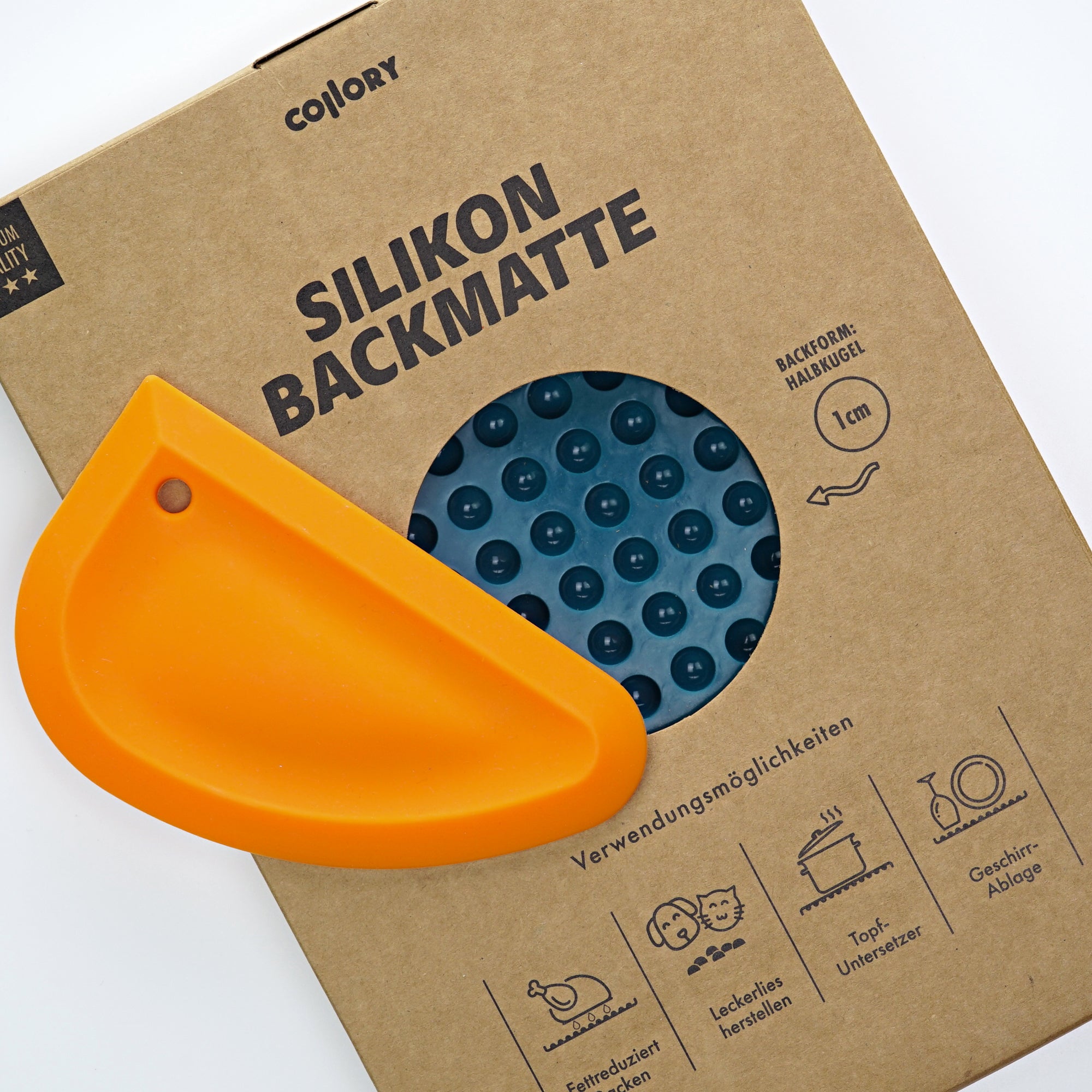 Collory Backmatten-Set für Hundeleckerlis in Halbkugelform inkl. Schaber