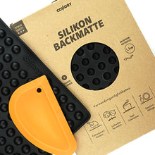 Laden Sie das Bild in den Galerie-Viewer, Medium Halbkugel (1,5cm Ø) Backmatte + Schaber (Set)