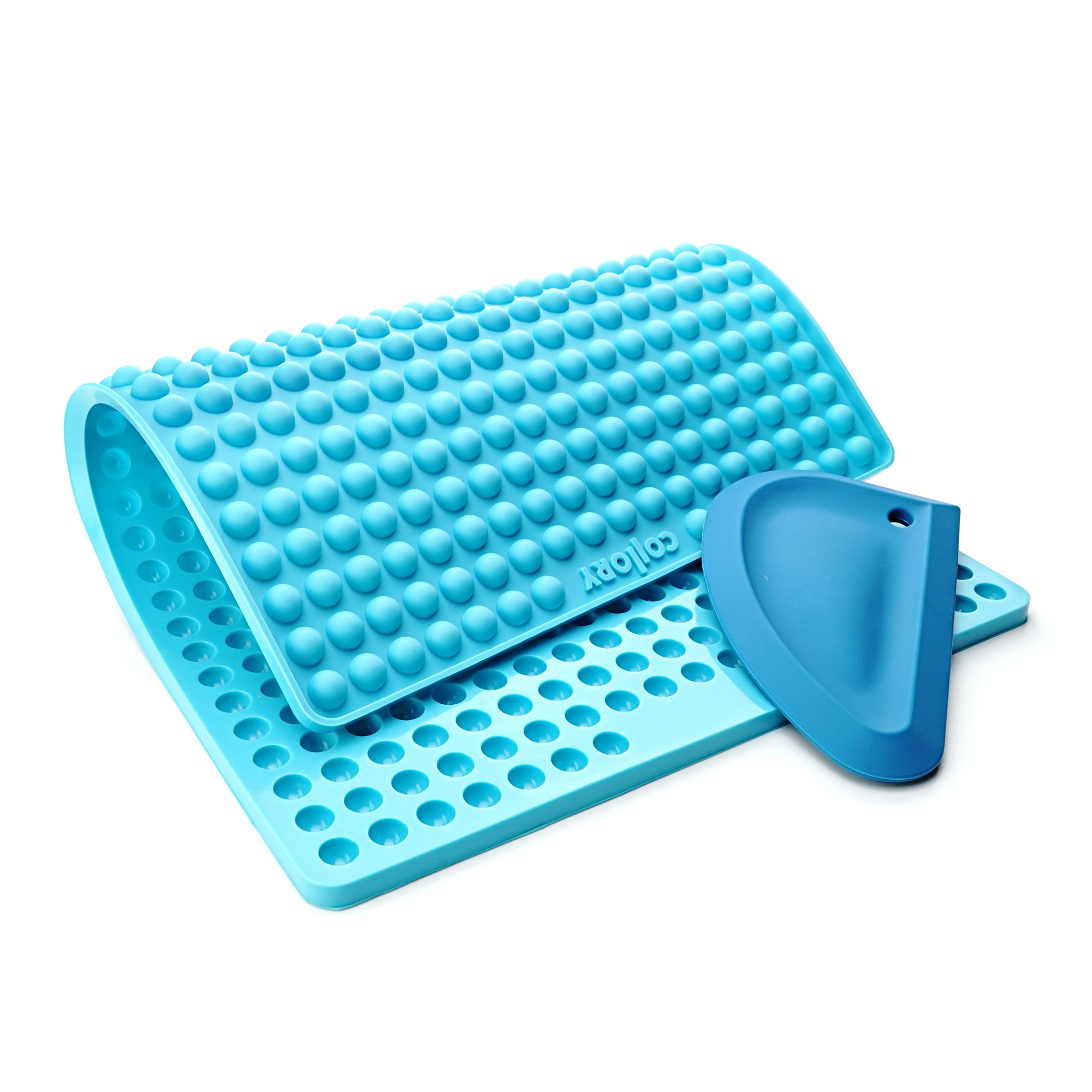 Collory Backmatten-Set für Hundeleckerlis in Halbkugelform inkl. Schaber