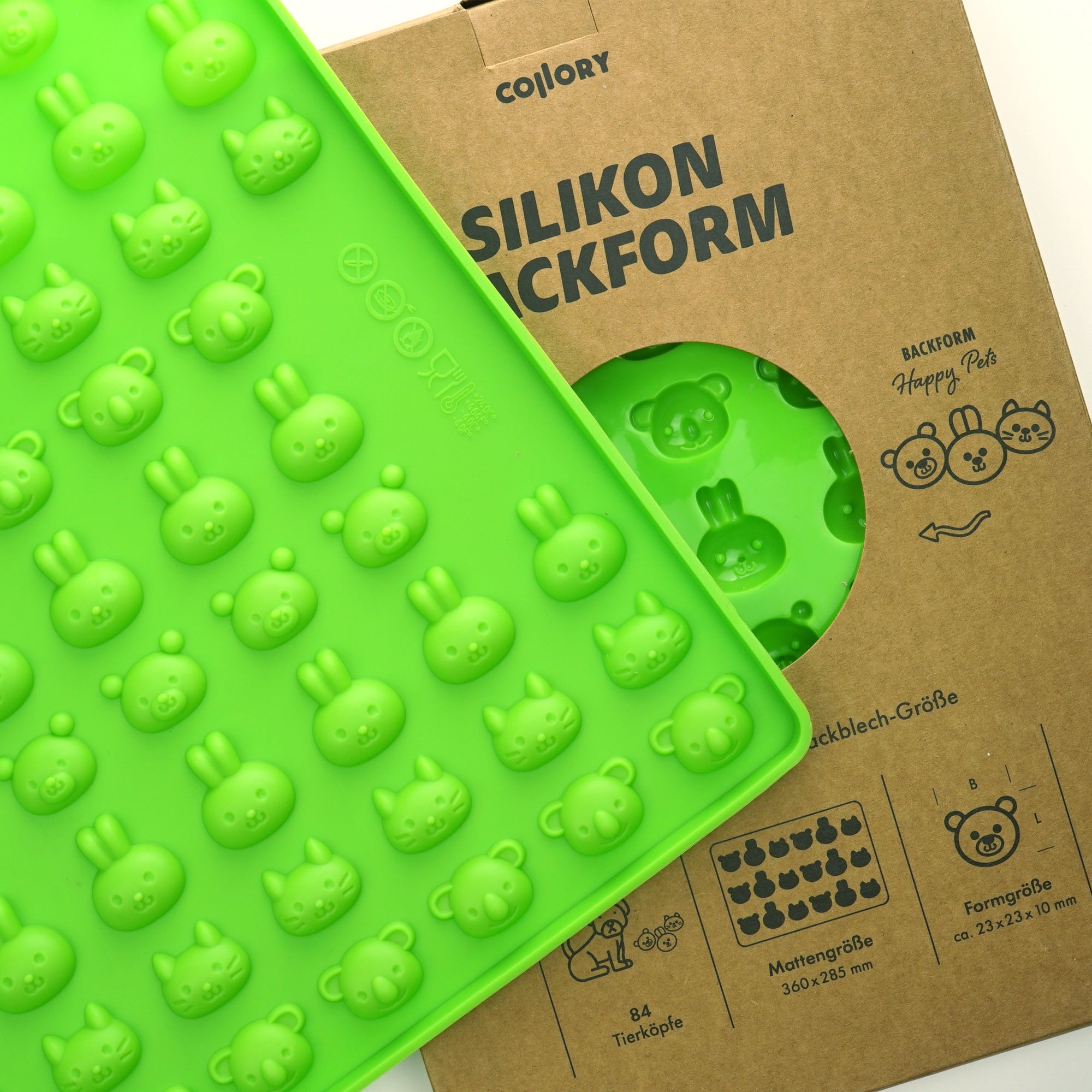 Collory Backmatten für Hundeleckerlis in Tierköpfe