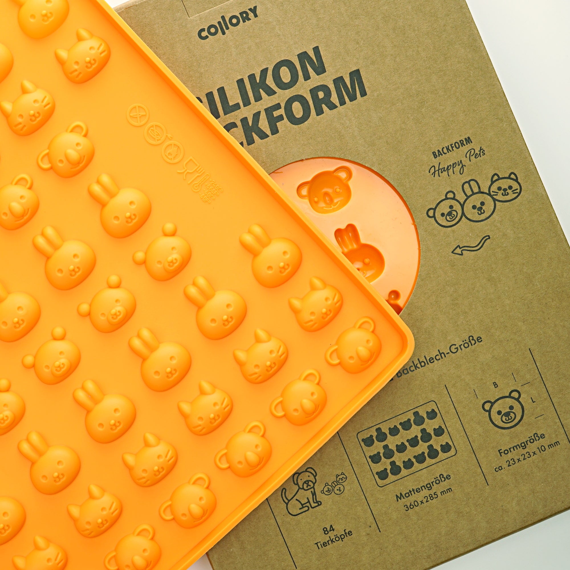 Collory Backmatten für Hundeleckerlis in Tierköpfe