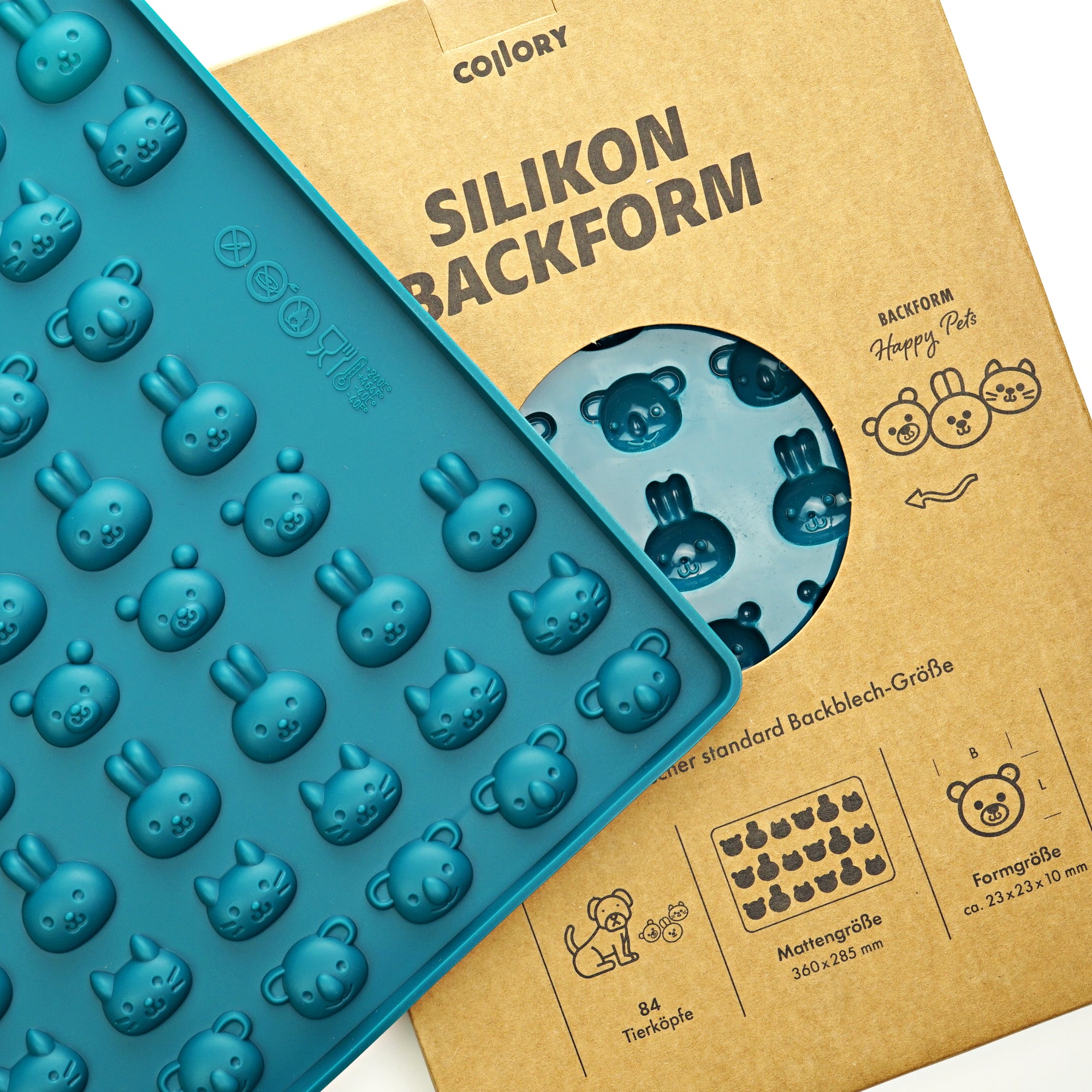 Collory Backmatten für Hundeleckerlis in Tierköpfe