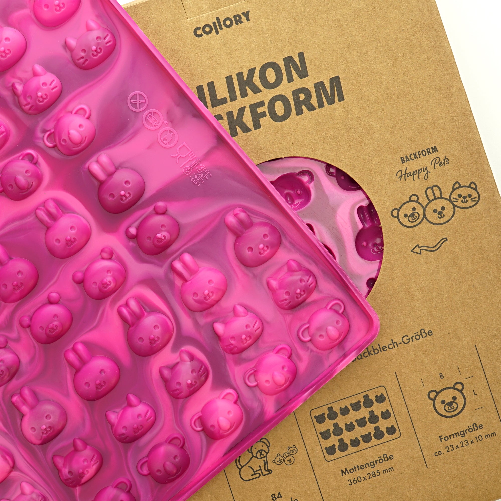 Collory Backmatten für Hundeleckerlis in Tierköpfe