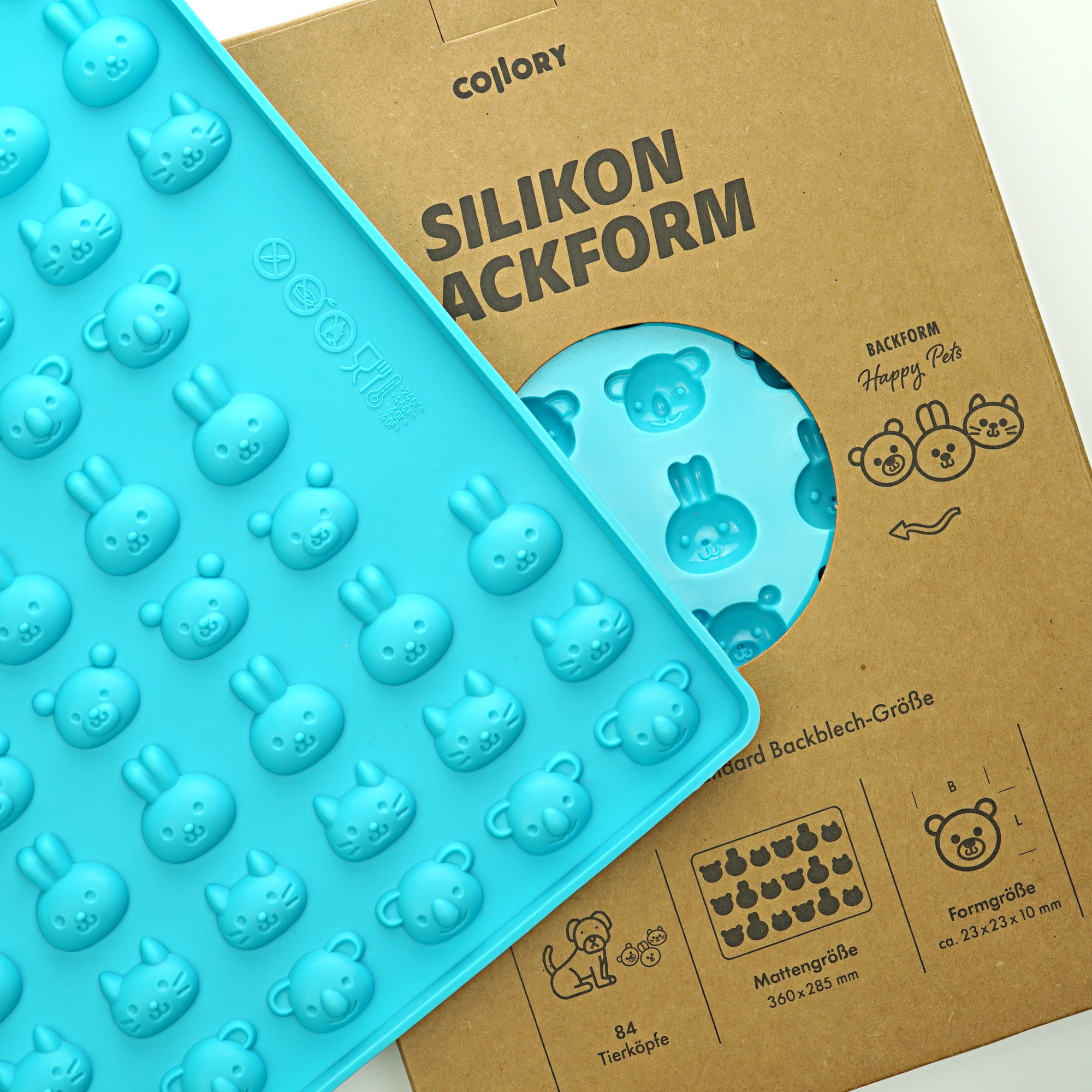 Collory Backmatten für Hundeleckerlis in Tierköpfe