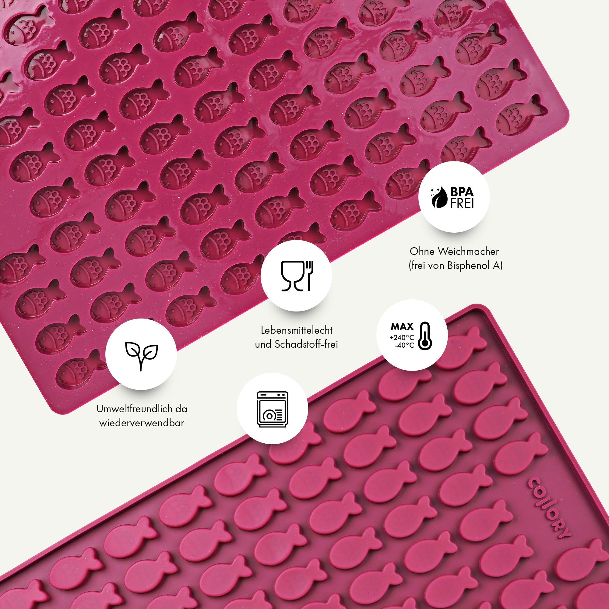 Collory Backmatten für Hundeleckerlis in Fischform