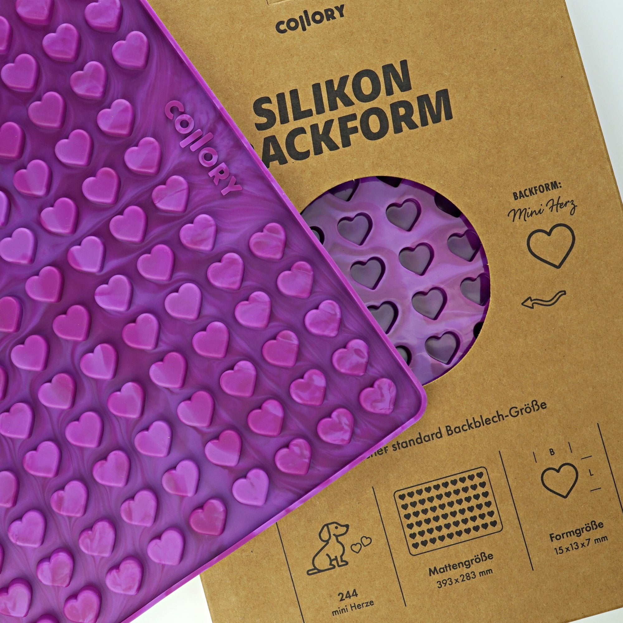 Collory Backmatten für Hundeleckerlis in Herzform