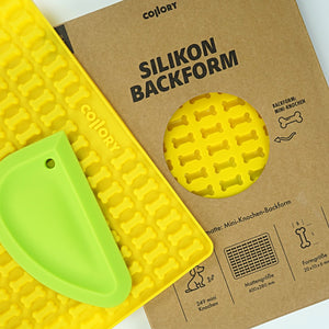 Mini Knochen (2 cm) Backmatte + Schaber (Set)