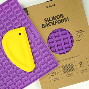 Mini Knochen (2 cm) Backmatte + Schaber (Set)